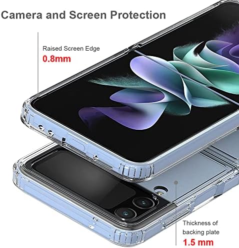 אינפיסאן Clear Case for Samsung Galaxy Z Flip 4 5G 2022, Hard Transparent PC & Soft TPU Hybrid Shockproof Protective Case for Galaxy Z Flip 4 2022